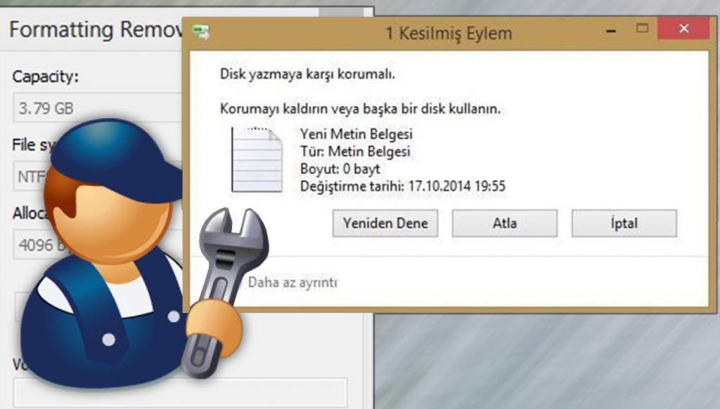 USB Disk Yazma Koruma Hatası Nasıl Çözülür